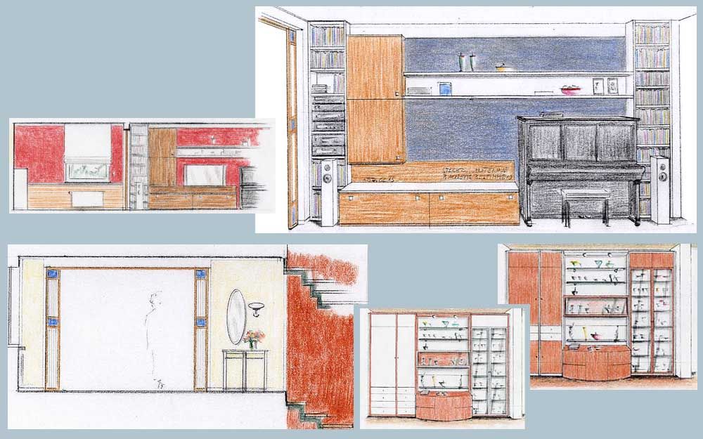 Gestaltung mit Serienmöbeln 1 - Zeichnungen Heinz Hohnstädt