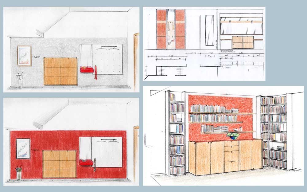 Gestaltung mit Serienmöbeln 2 - Zeichnungen Heinz Hohnstädt
