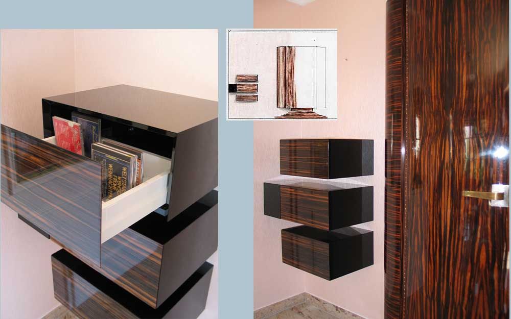 Schubladen-Element in Makassar Hochglanz