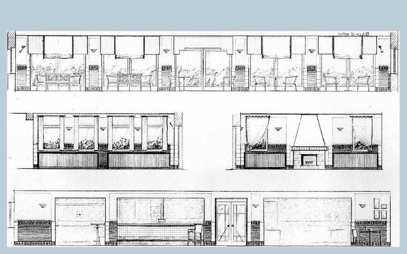 Gastronomie für einen Golfclub 2 Zeichnung Heinz Hohnstädt