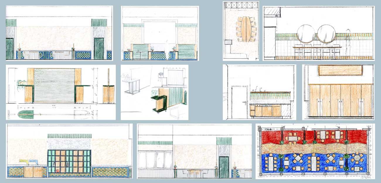 Werkskantine und Personalraum Zeichnungen Heinz Hohnstädt