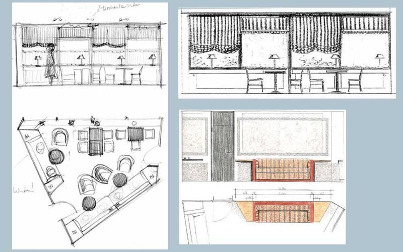 Mini-Café in einer karitativen Einrichtung Zeichnung Heinz Hohnstädt