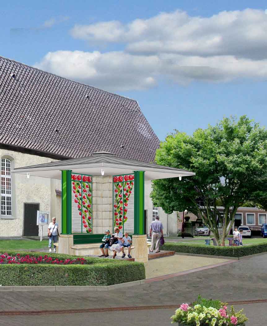 Rahden - Pavillon in gestalteter Umgebung, Fotomontage Heinz Hohnstädt 