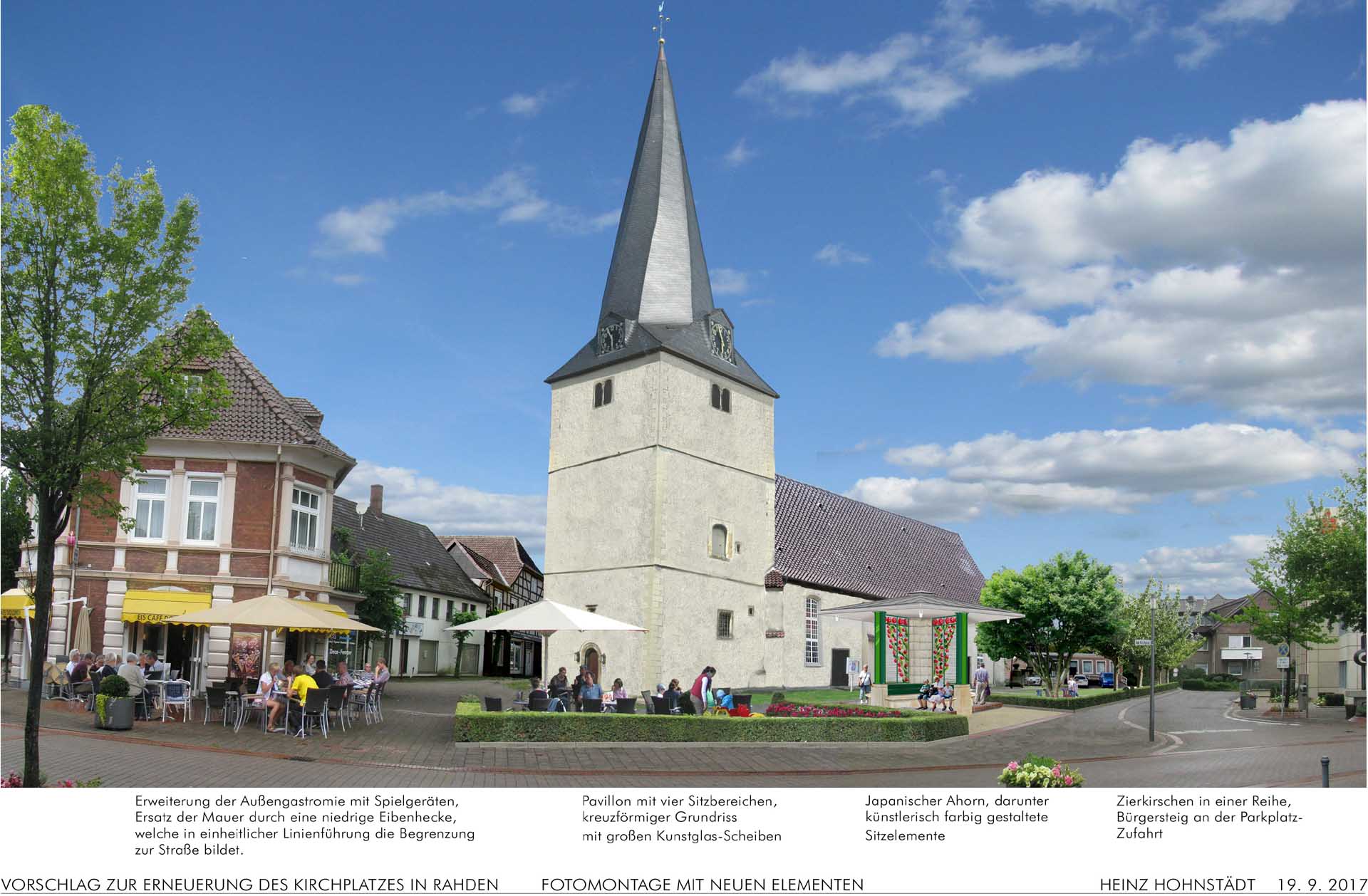 Rahden, Kirchplatz - Fotomontage Heinz Hohnstädt