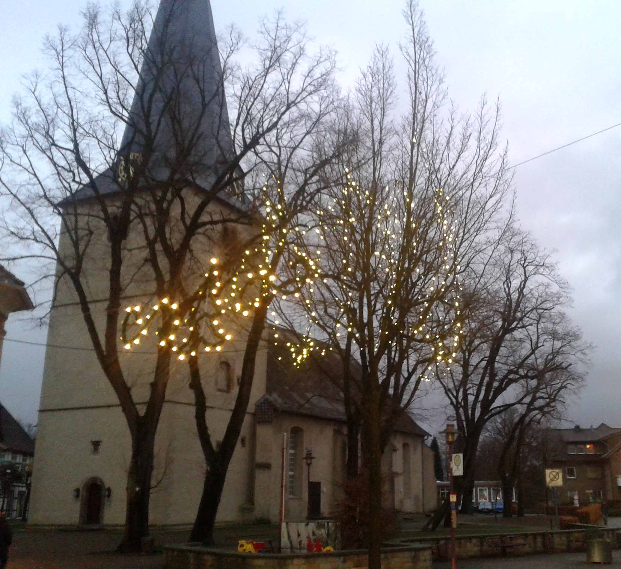 Rahden Kirchplatz Winterfoto 12-2017